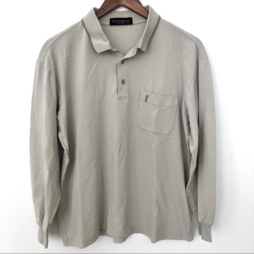YSL Classic Long Sleeve Polo Shirt - Picture 1 of 4